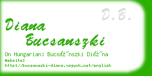 diana bucsanszki business card